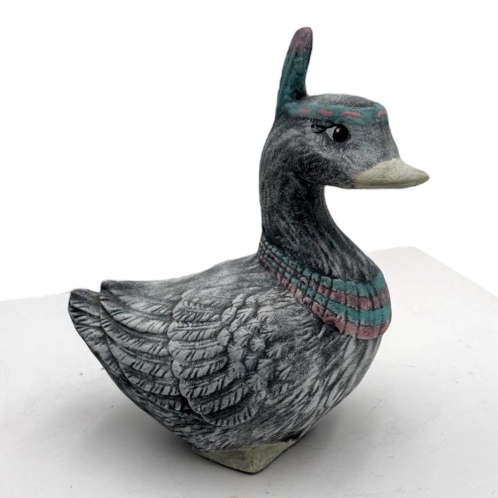 Southwestern Indian Mallard Duck Hand Painted‎ Ceramic Figurine Signed By Artist